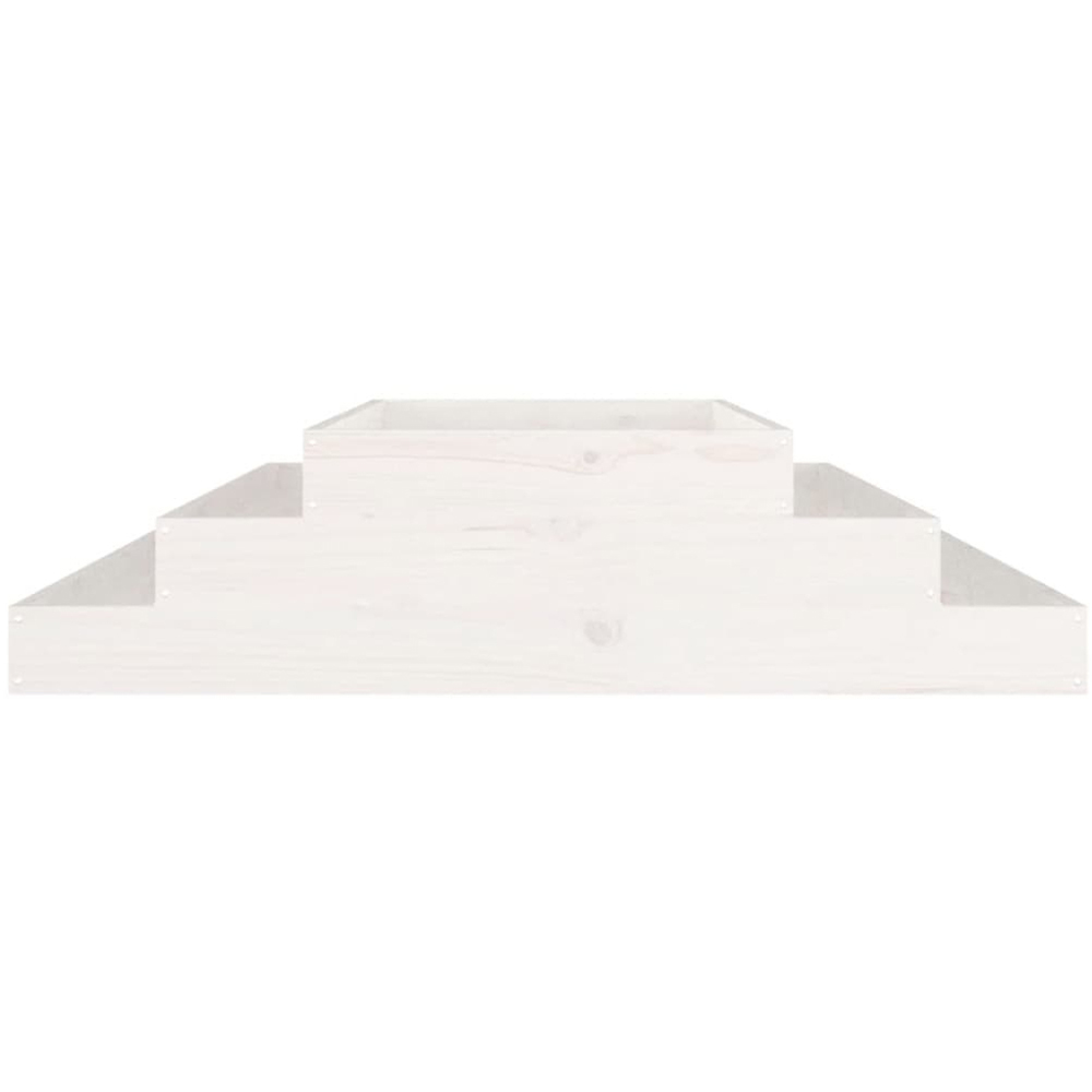 vidaXL 3-Tier White Solid Pine Wood Garden Planter 110 x 110 x 27cm Image 3