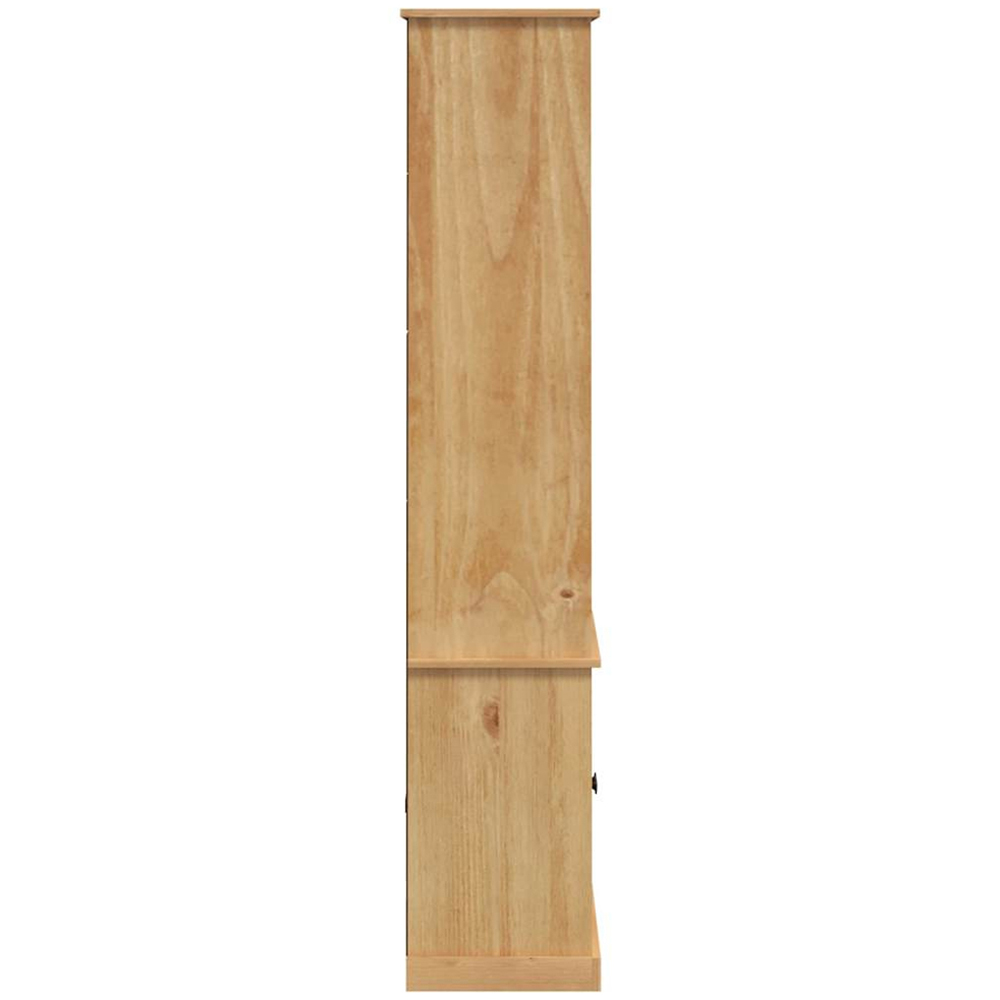 vidaXL Vigo 2 Door 4 Shelf Natural Solid Pine Wood Bookcase Image 6