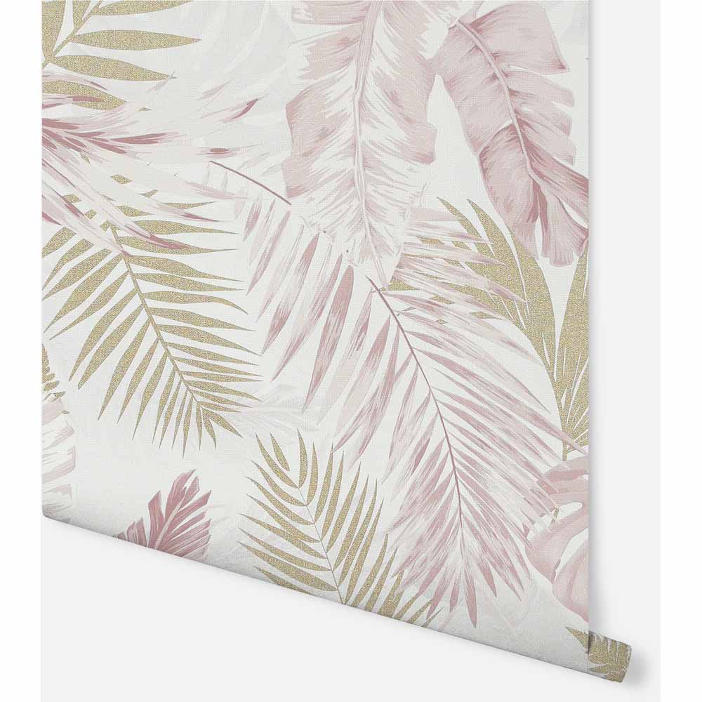 Arthouse Soft Tropical Blush and Gold Wallpaper Image 3