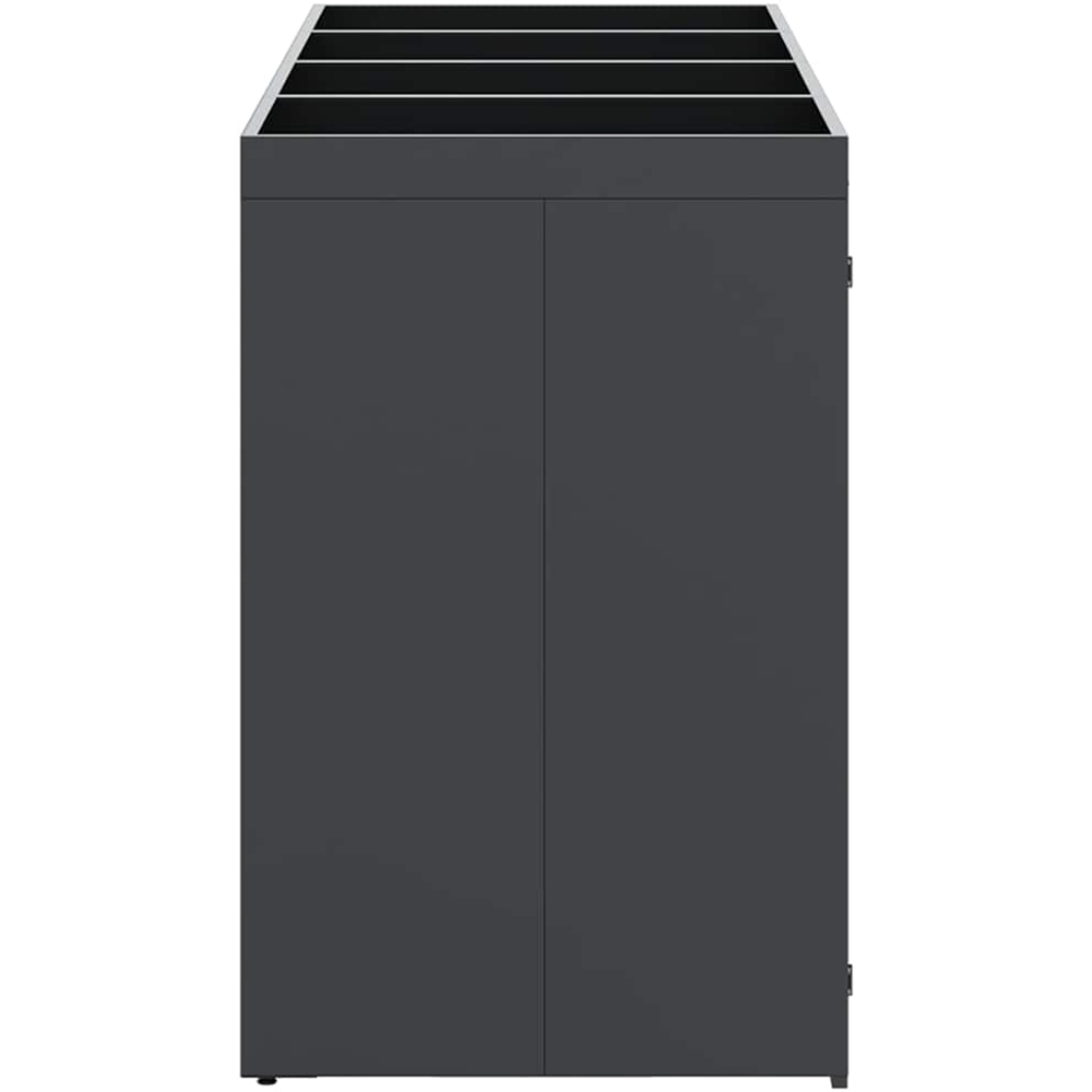 vidaXL Anthracite 4 Wheelie Bin Storage Shed with Planter Roof Image 5