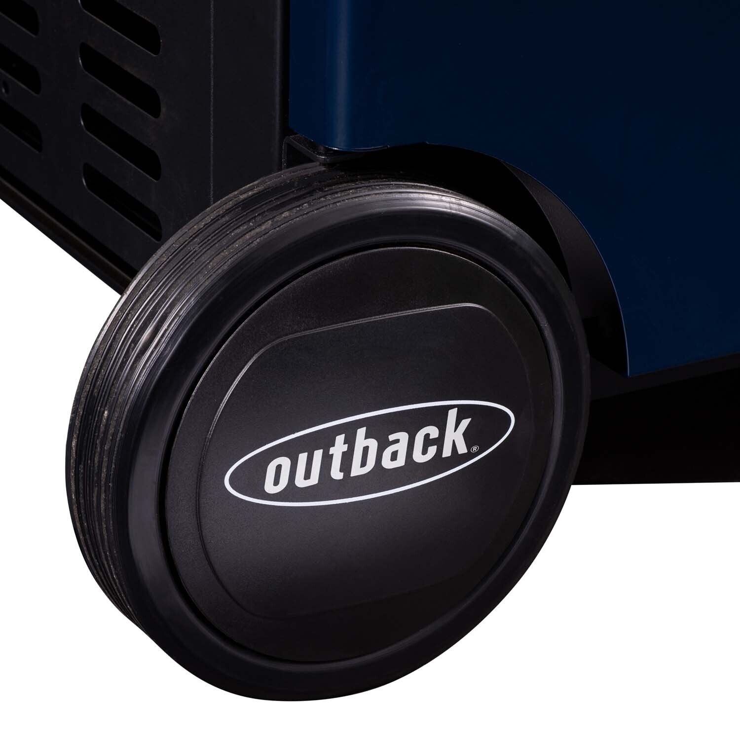 Outback Saturn Pro Blue and Silver 4 Burner Gas BBQ Image 2