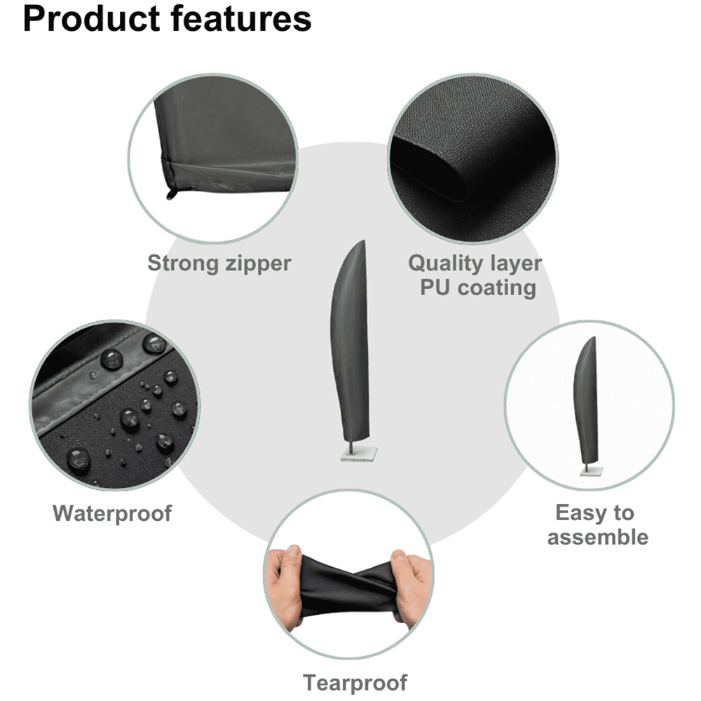 Home Source Duracover UV Jumbo Parasol Cover Image 4