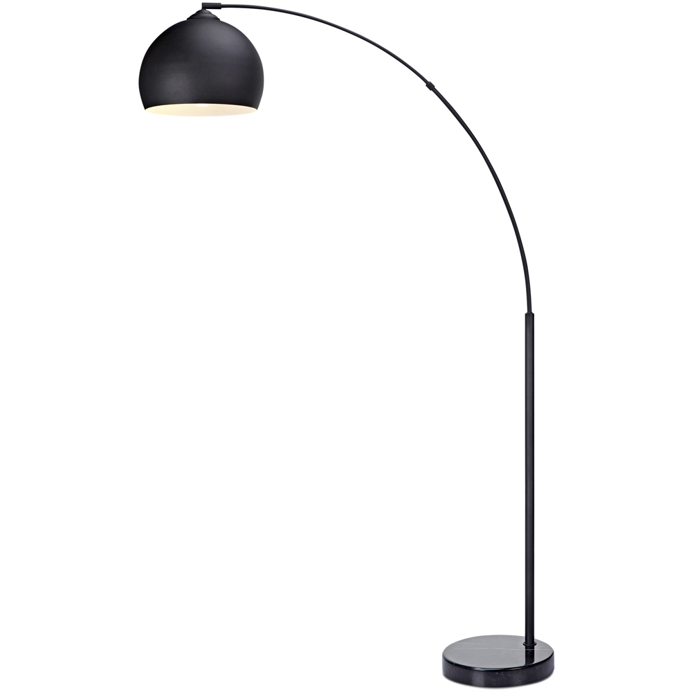 Teamson Home Arquer Arc Marble Base Black Floor Lamp Image 1