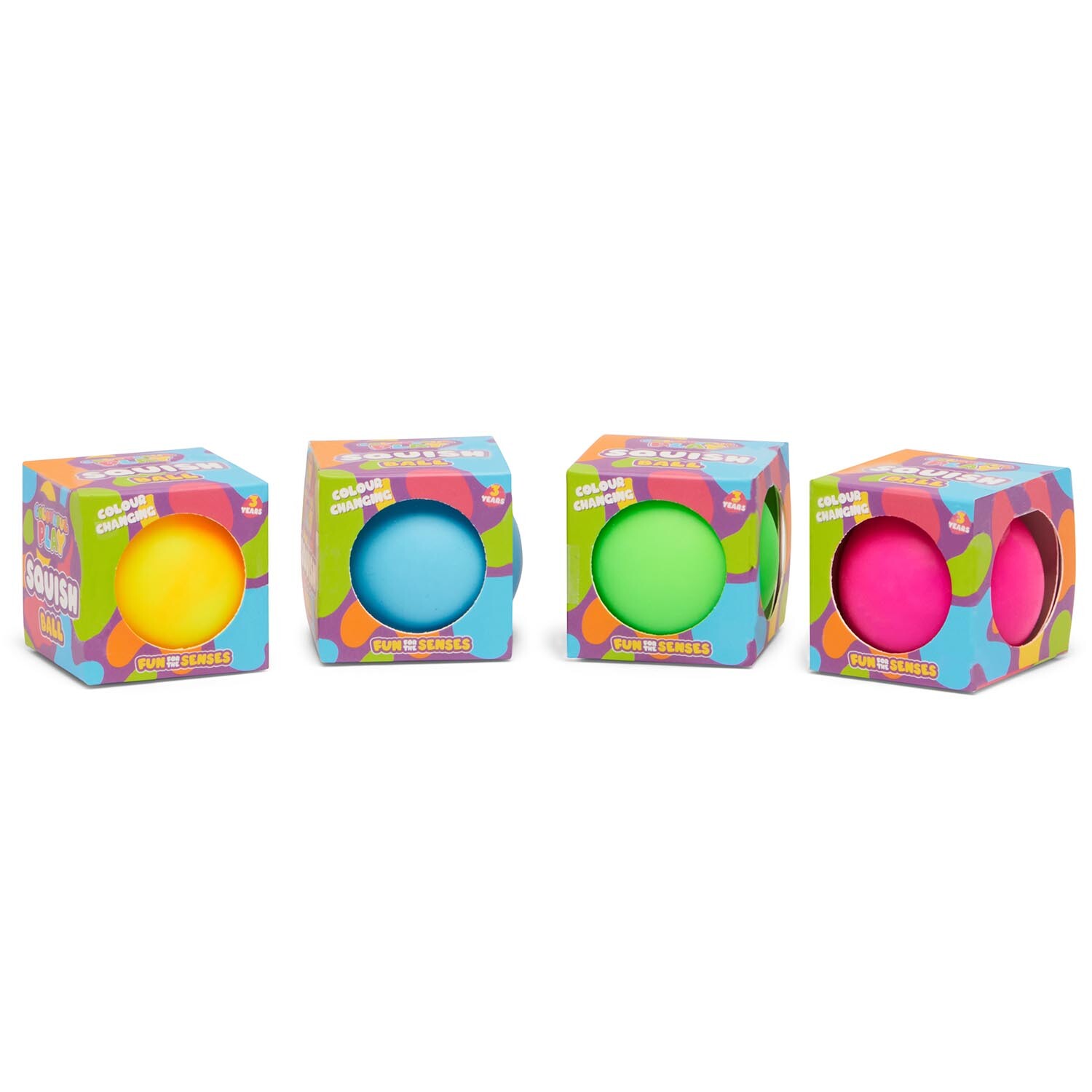 Single ToyMania Colour Changing Sensory Squish Ball in Assorted styles Image 1
