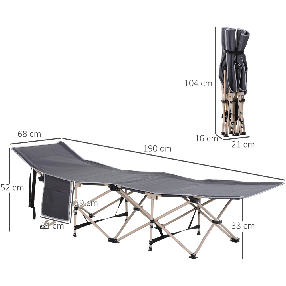 Outsunny Single Grey Outdoor Camping Bed Image 9