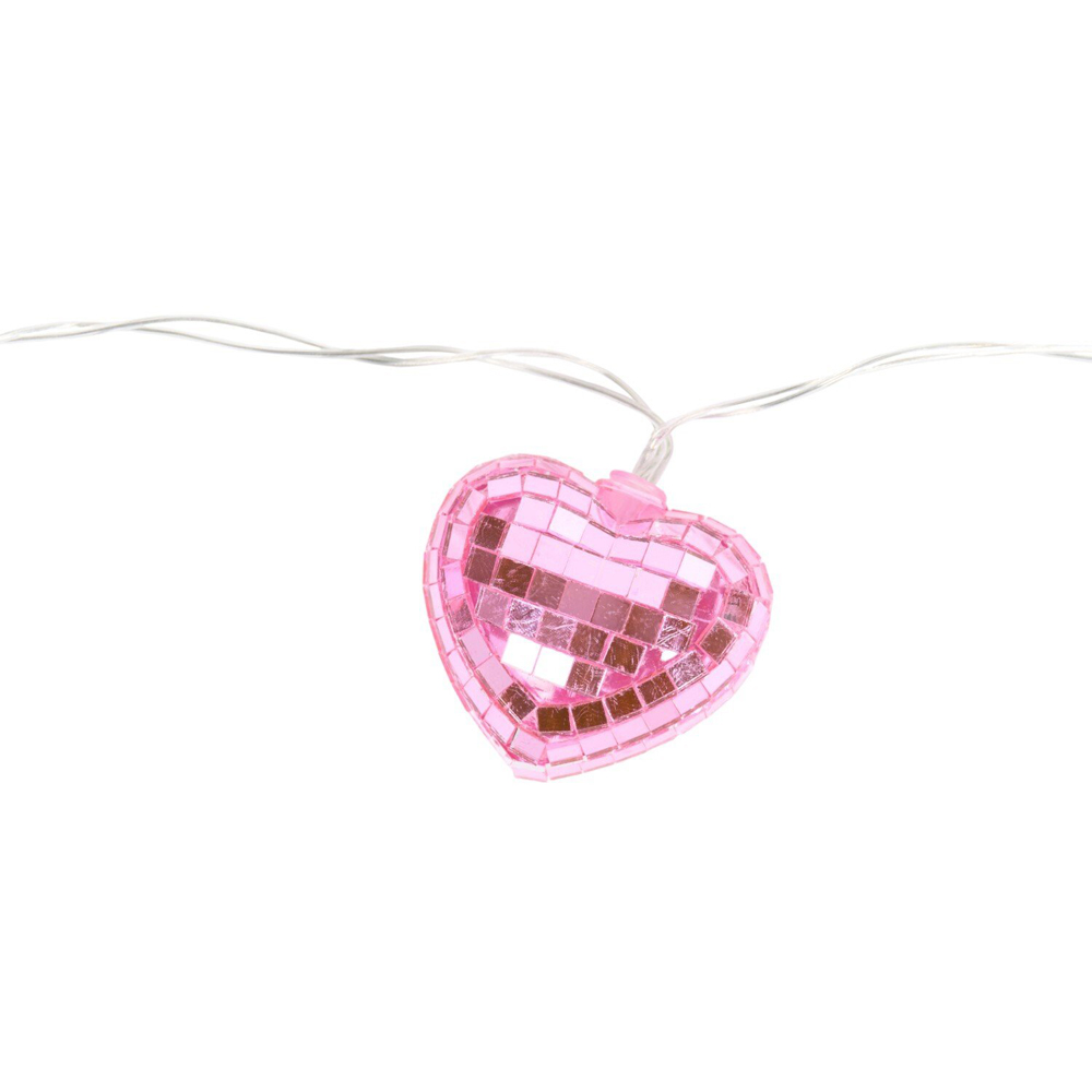 Disco Heart String Lights Pink Image 7