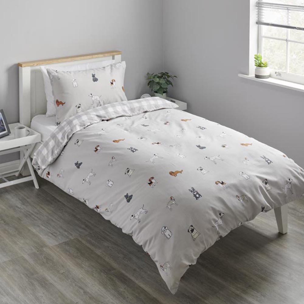 Wilko Single I Love Dogs Reversible Duvet Set Image 1