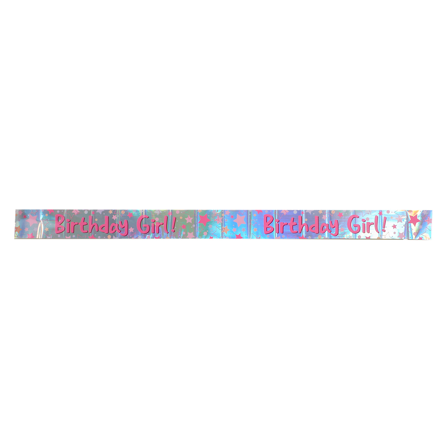 Printed Foil Birthday Girl Banner - Pink Image 3