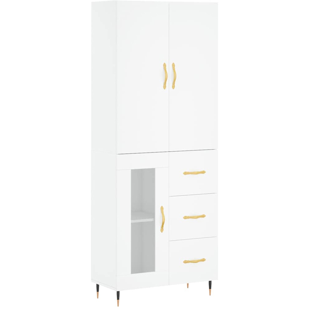 vidaXL 3 Door 3 Drawer White Highboard with Metal Legs Image 2
