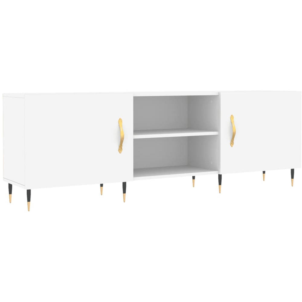 vidaXL 2 Door 2 Shelf White TV Cabinet Image 2