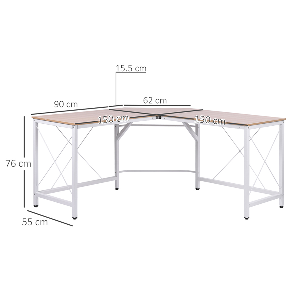 Portland L-Shaped Corner Desk White Image 6