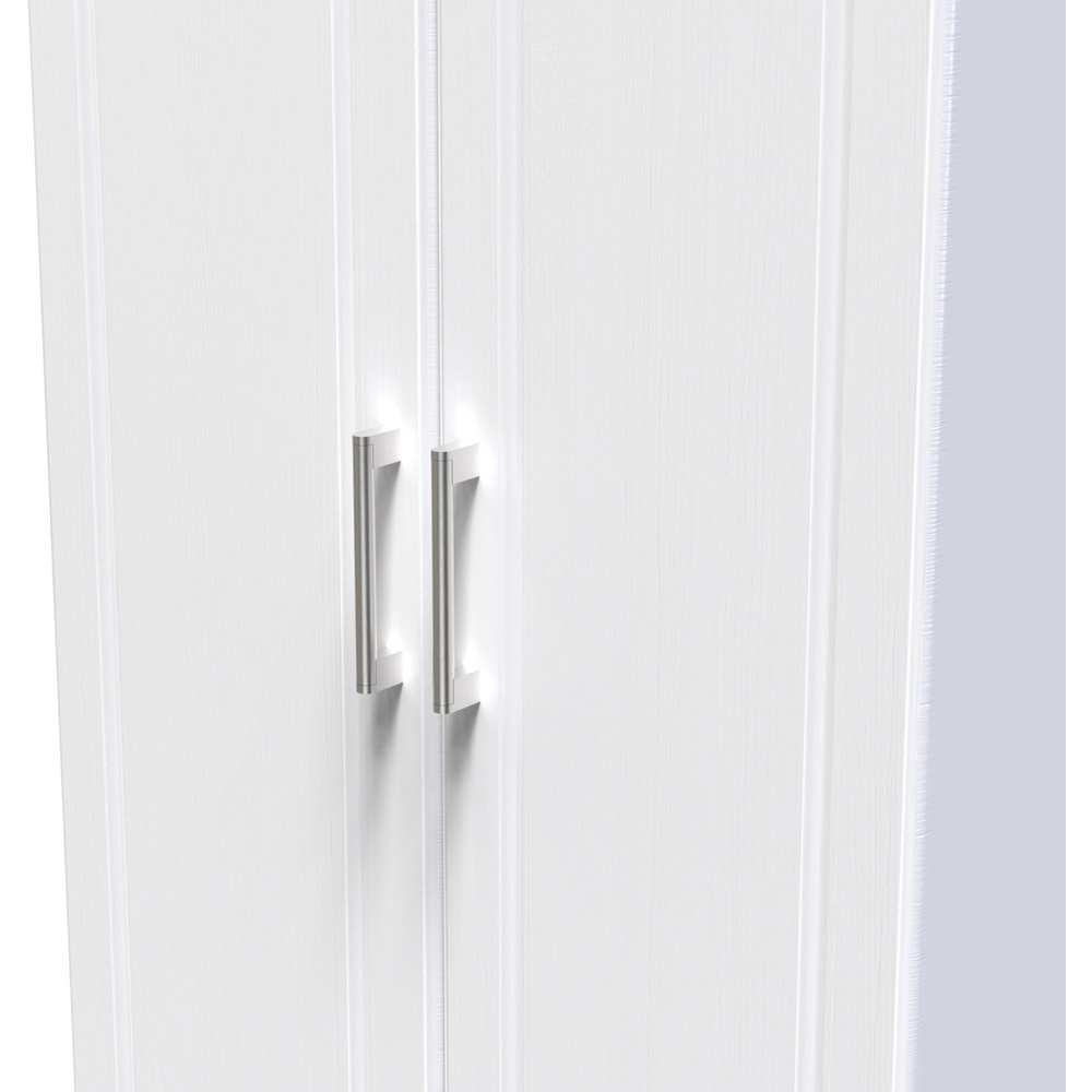 Crowndale Kent Ready Assembled 2 Door White Ash and Modern Oak Wardrobe Image 5