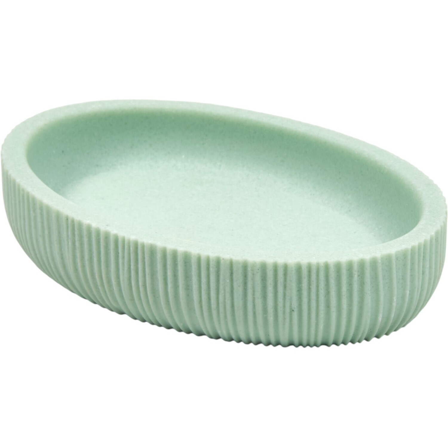 Ribbed Wave Soap Dish Green Image 2
