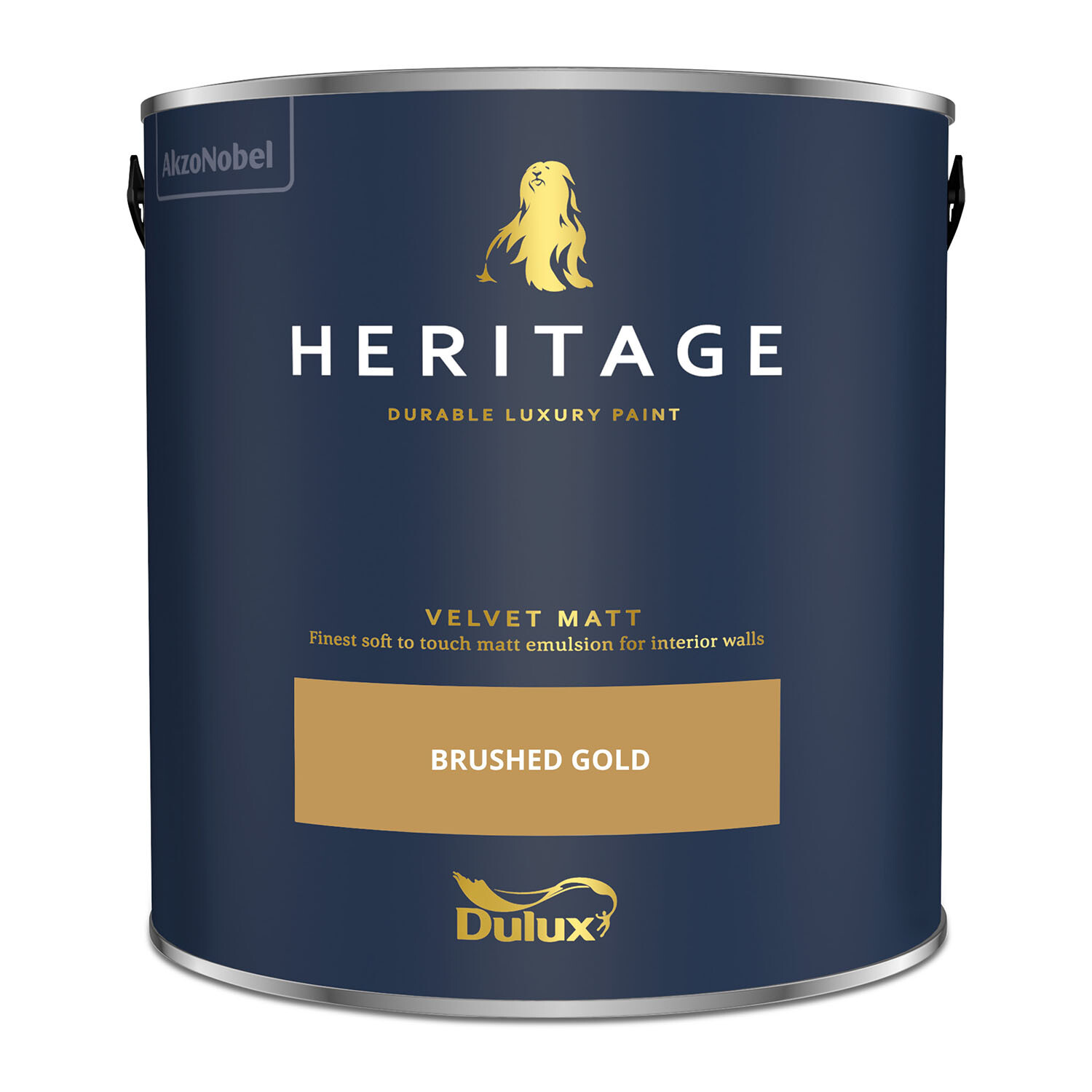 Dulux Heritage Walls and Ceilings Brushed Gold Velvet Matt Emulsion Paint 2.5L Image 2