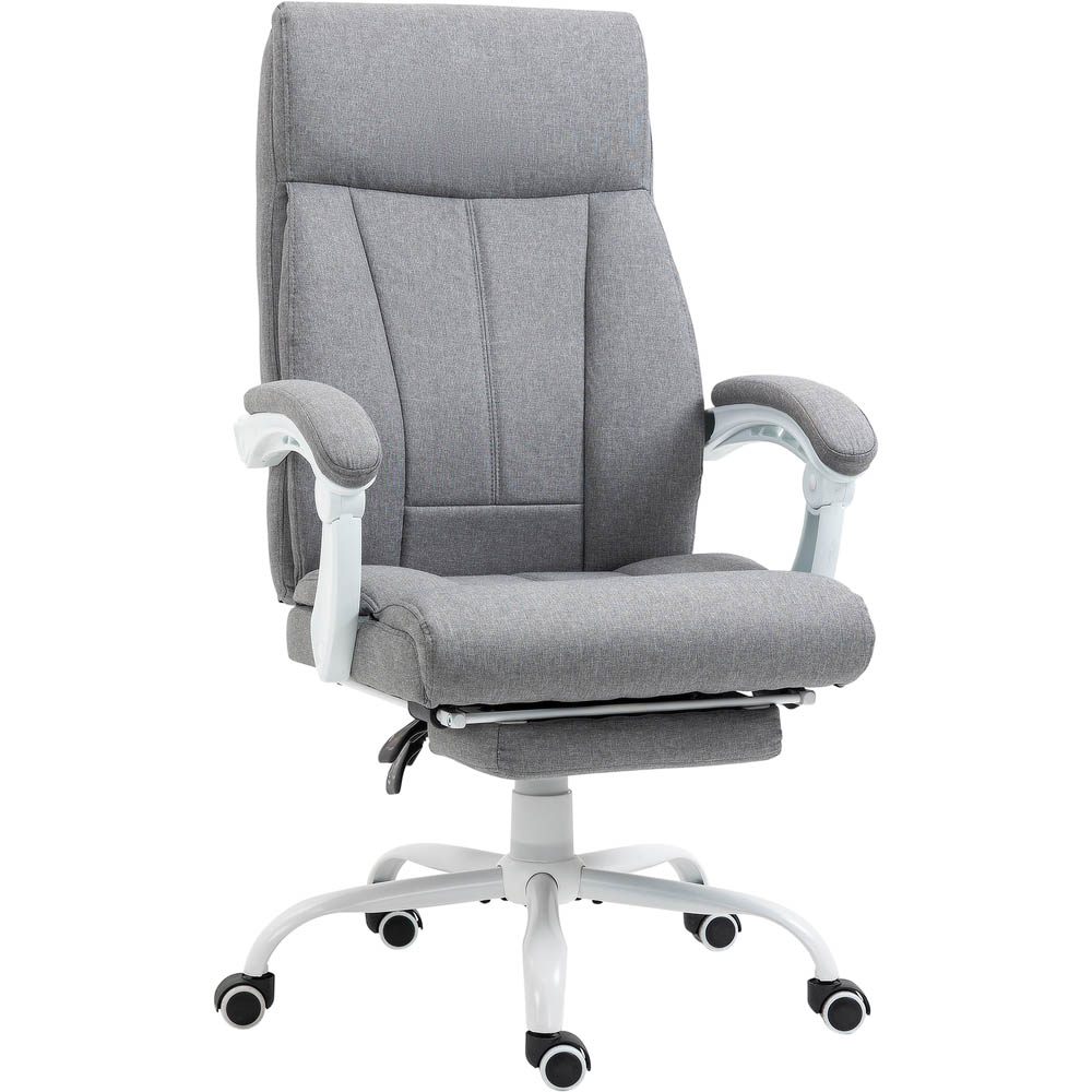 Portland Grey Linen Swivel Recliner Office Chair Image 2