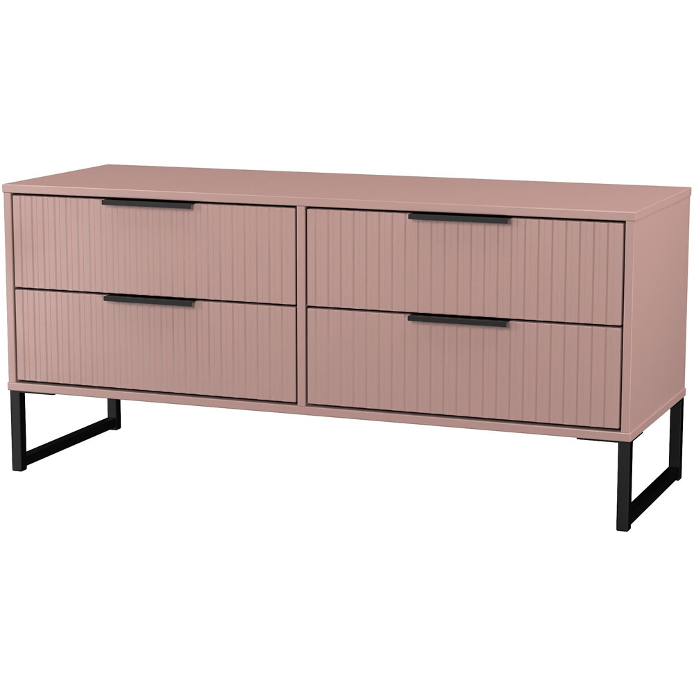 Crowndale Fluted 4 Drawer Kobe Pink Bed Box Ready Assembled Image 4