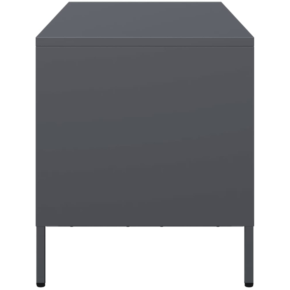 vidaXL 3 Drawer Anthracite Steel TV Cabinet Image 5