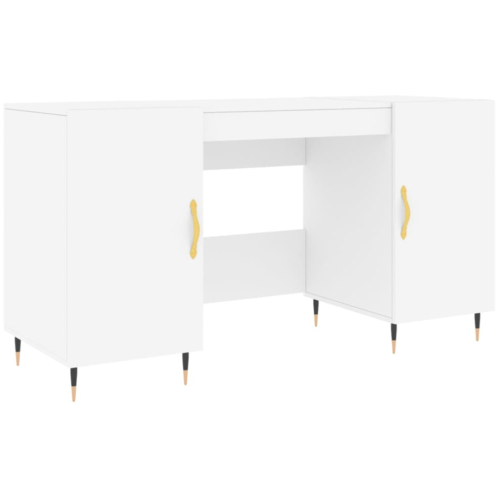 vidaXL 2 Door Computer Desk White Image 2
