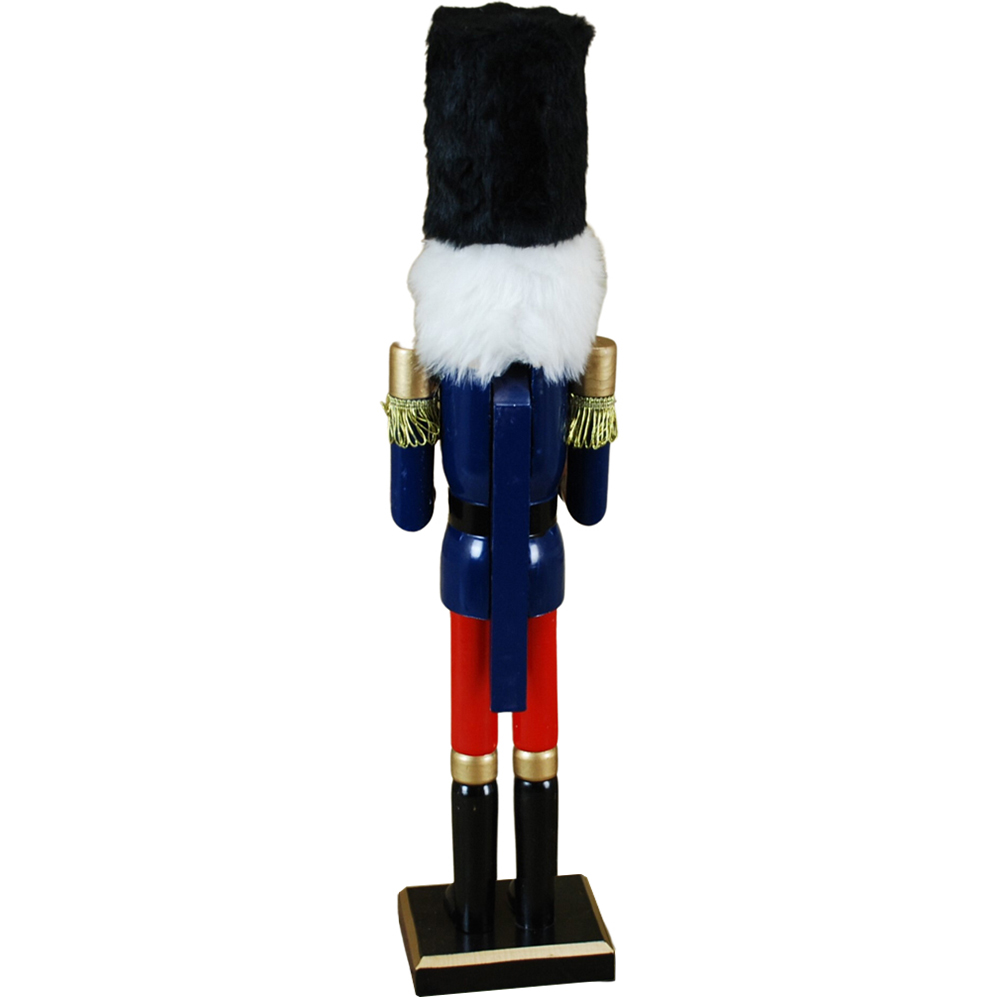 Samuel Alexander Wooden Nutcracker Soldier Decoration with Blue Jacket and Fur Hat Image 3
