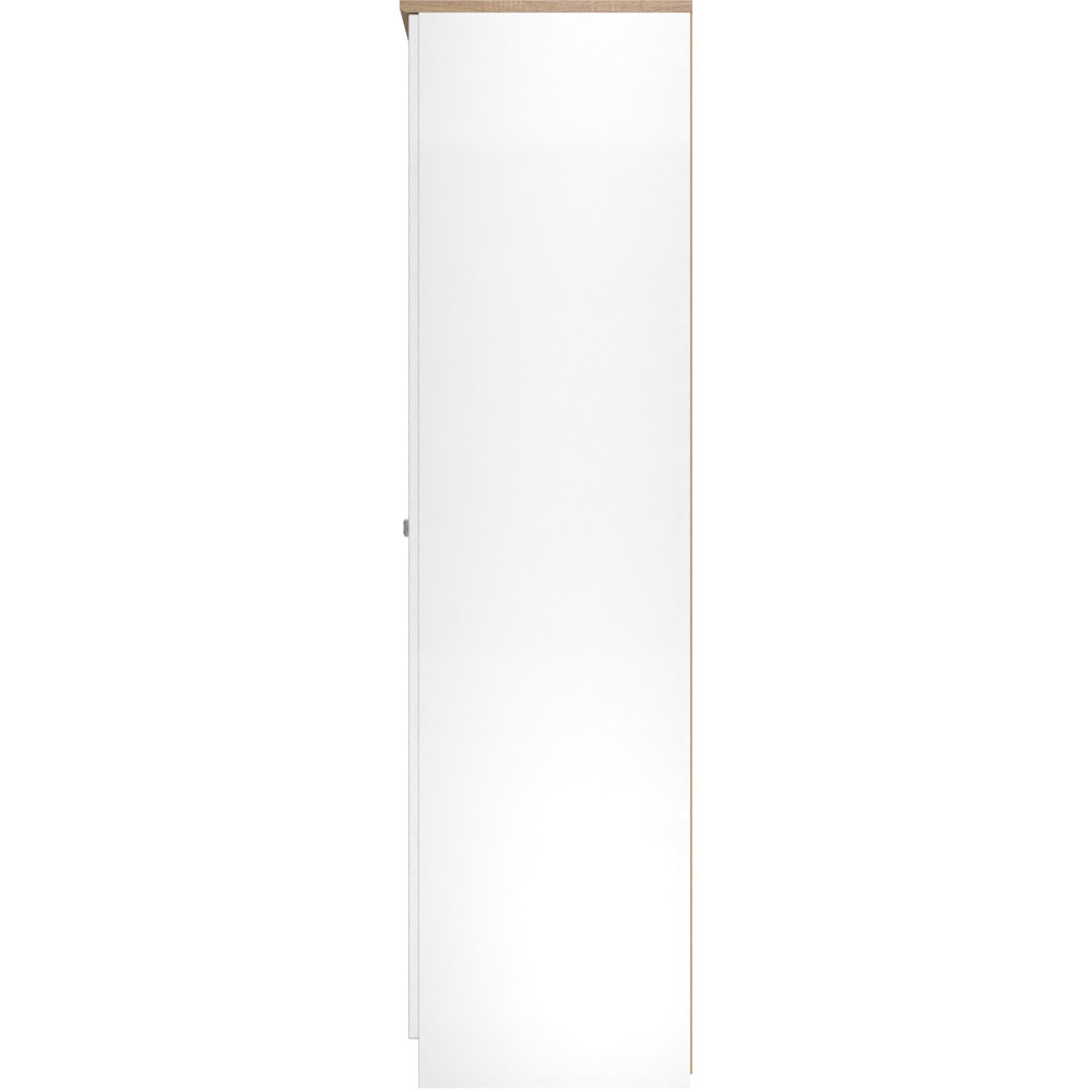 Crowndale Sussex 5 Door 2 Drawer White Ash and Bardolino Oak Tall Mirror Wardrobe Ready Assembled Image 7