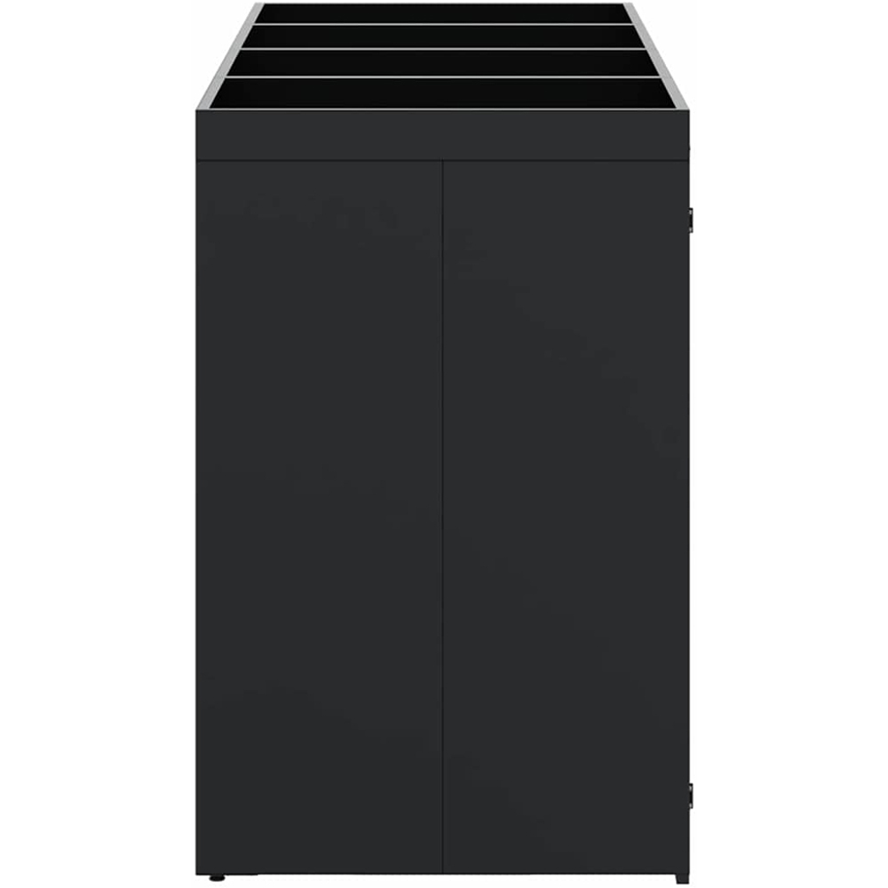vidaXL Black 4 Wheelie Bin Storage Shed with Planter Roof Image 5