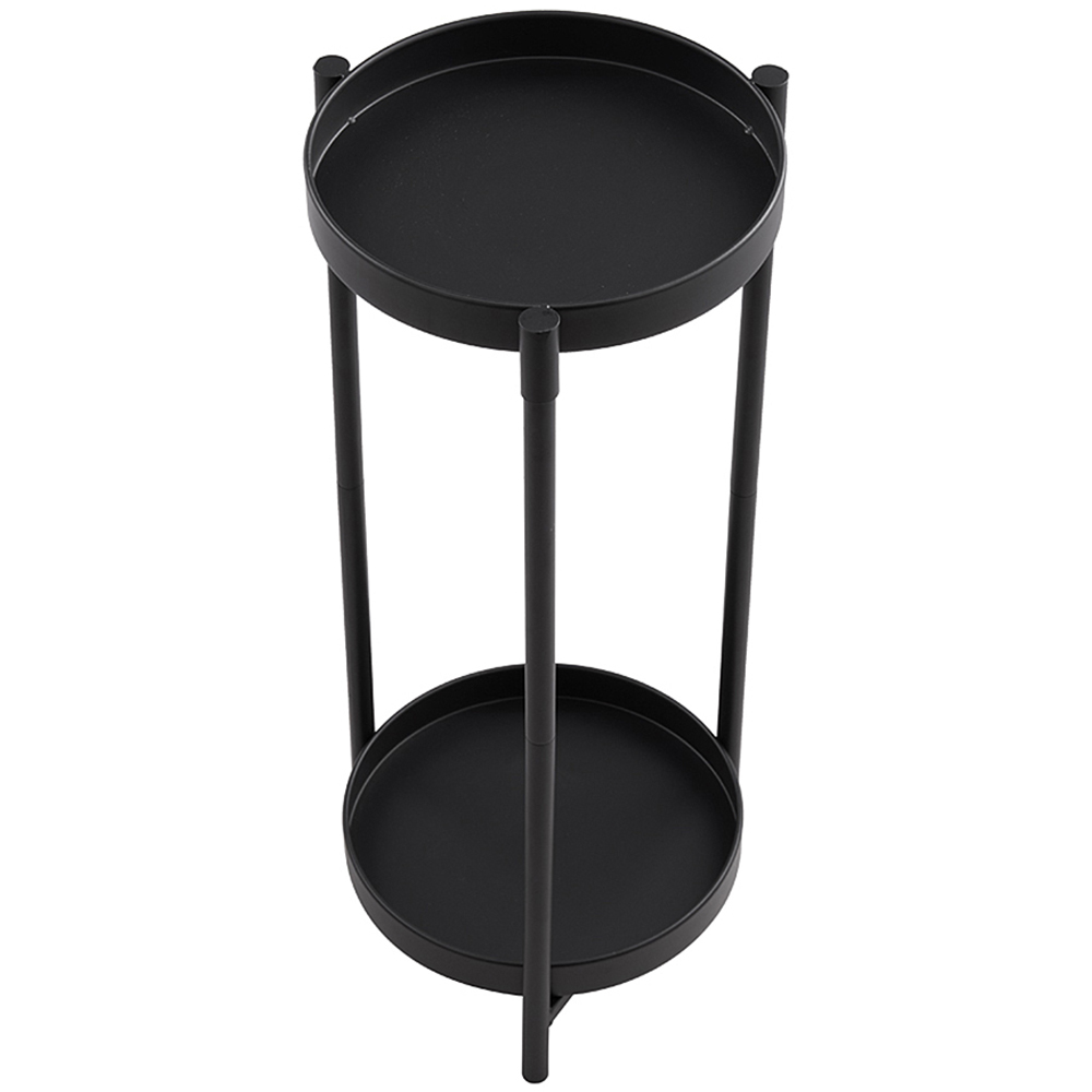 Living and Home 2 Shelf Black Metal Plant Stand Image 3