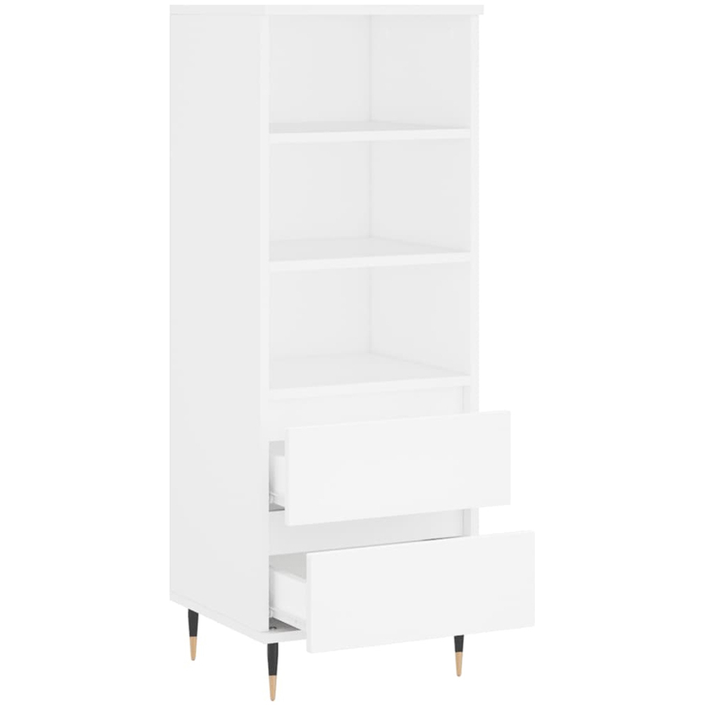 vidaXL 2 Drawer 3 Shelf White Highboard Image 6