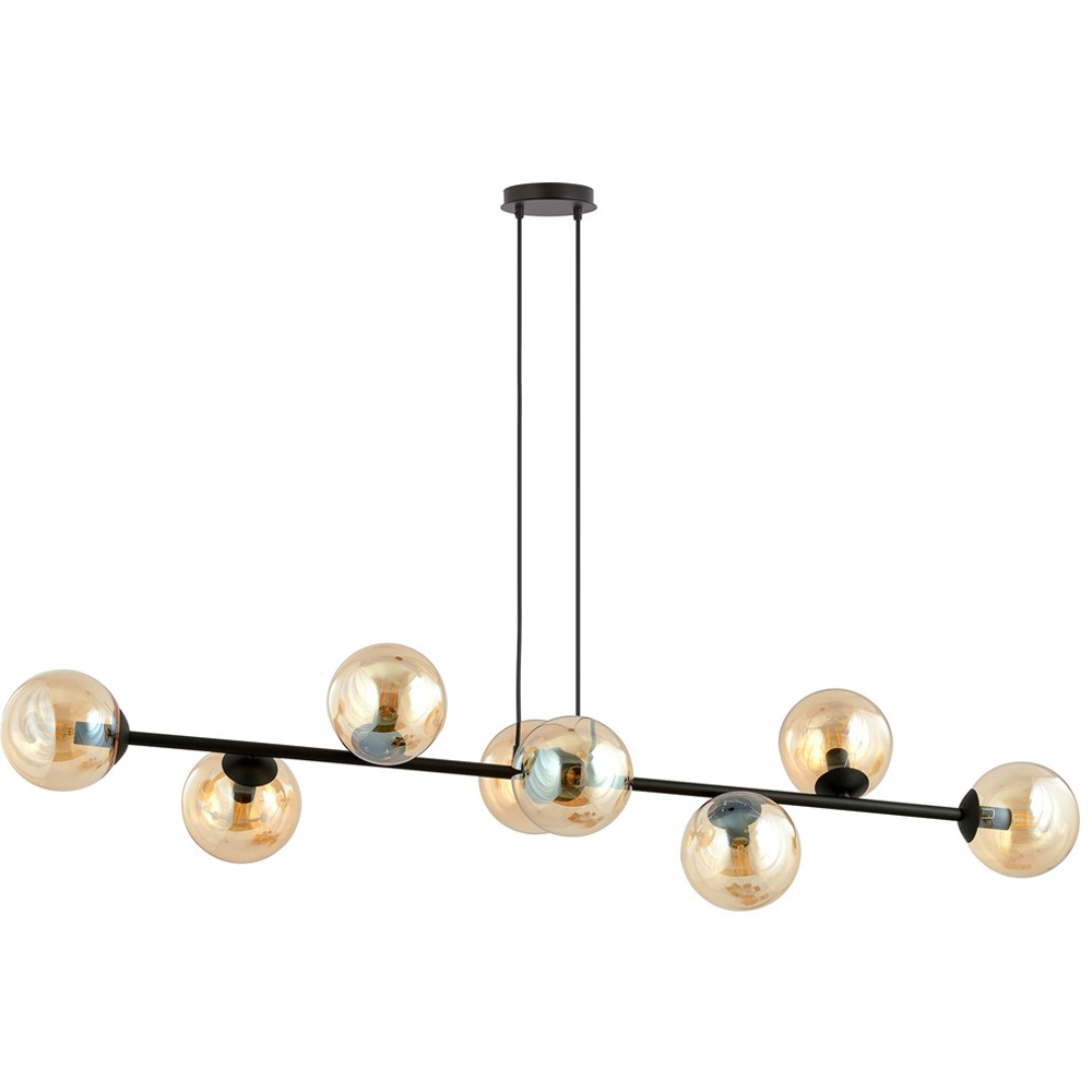 Emibig Rossi 8 Light Amber Shade Black E14 Ceiling Pendant Light Image 1