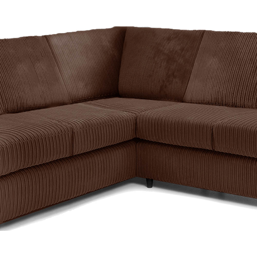 Luxor 5 Seater Chocolate Jumbo Cord Full Back L Shaped Corner Sofa Set Image 4