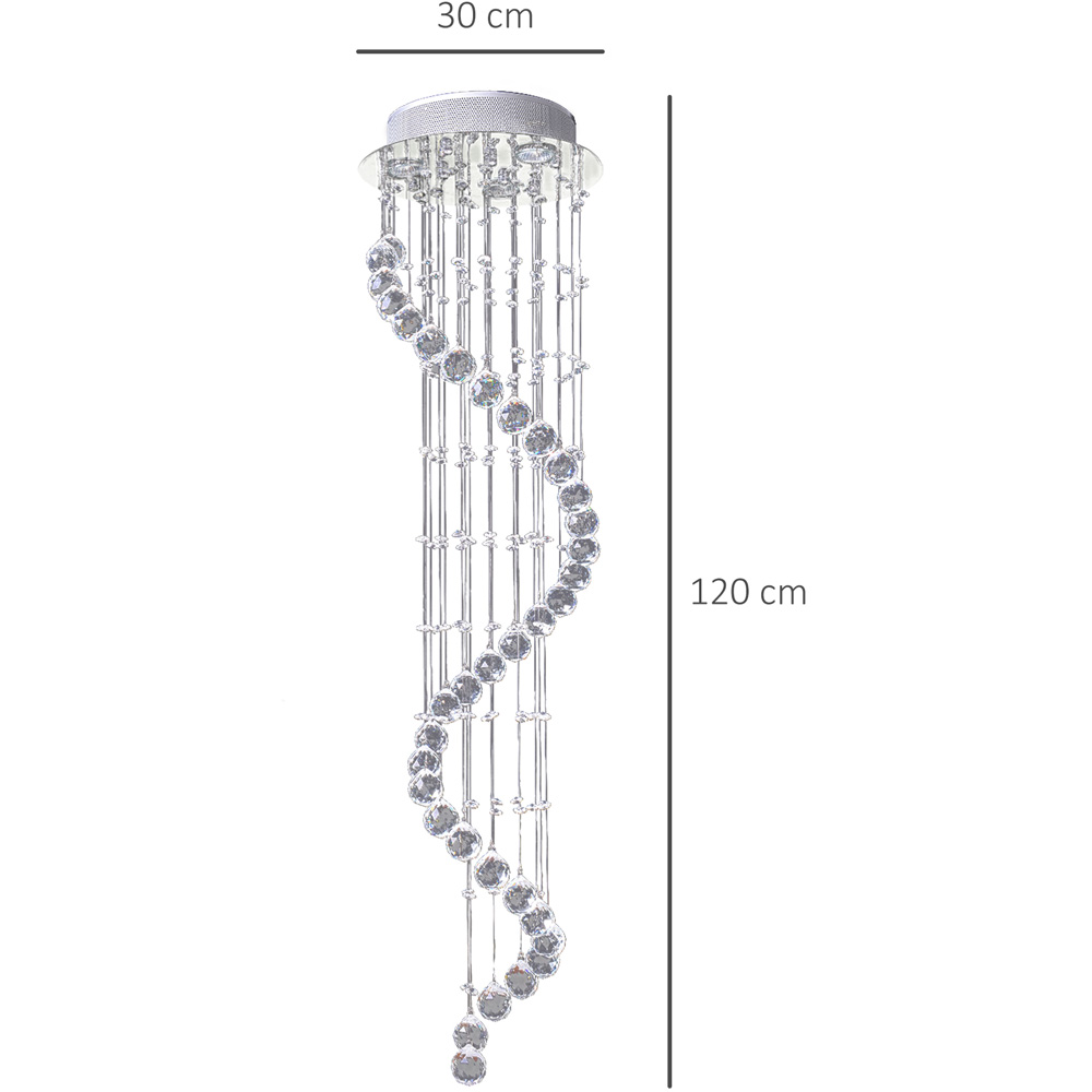 HOMCOM Spiral Crystal Chandelier Image 7