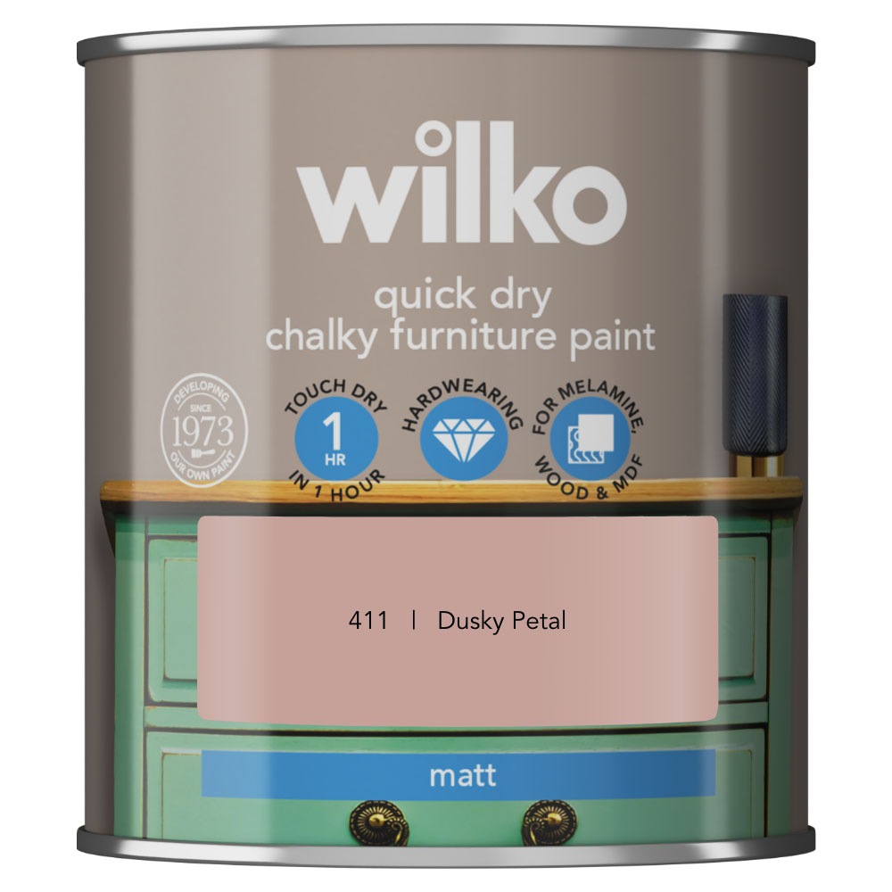 Wilko Quick Dry Pink Furniture Paint 250ml Image 2