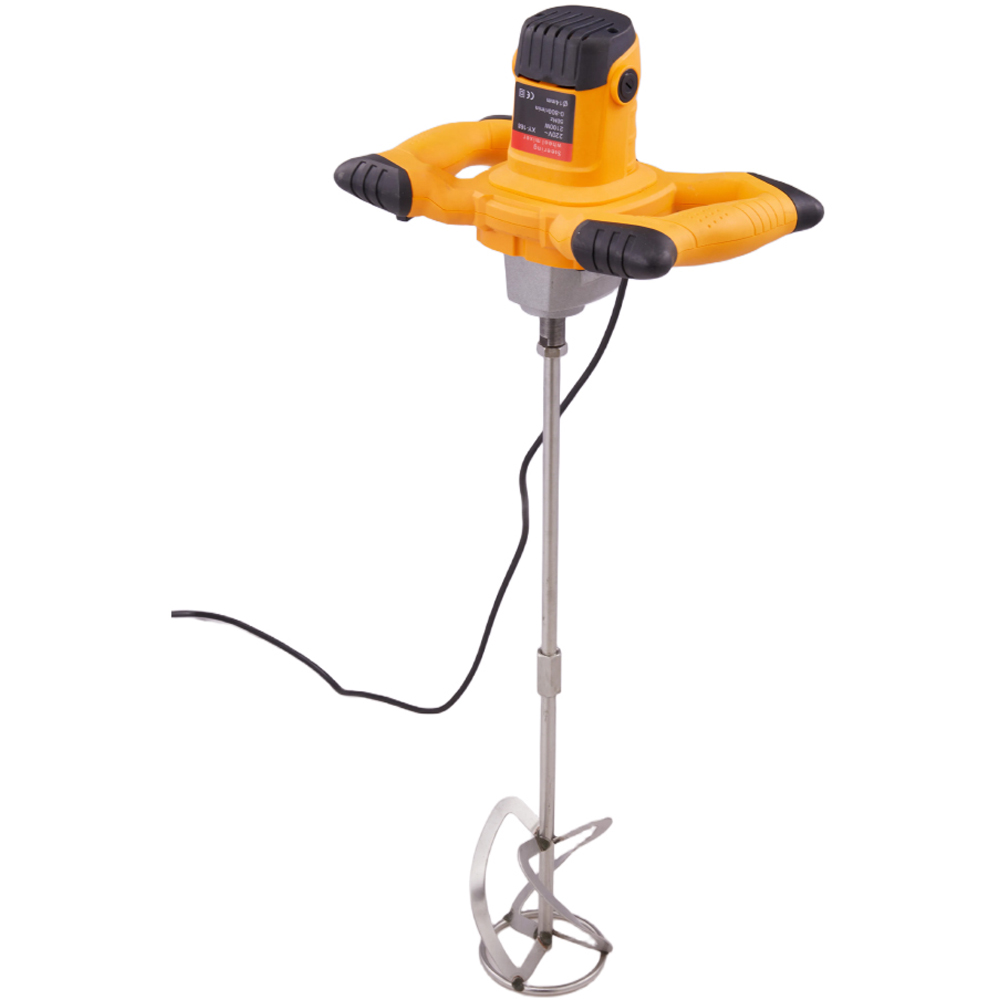 Living and Home ZT0037 Yellow 2100W Portable Handheld Paddle Cement Mixer with S-Shaped Rod Image 3