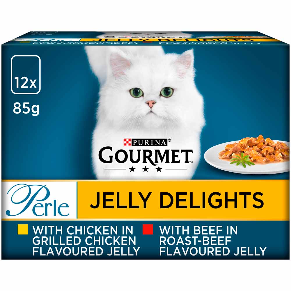 Gourmet Perle Cat Food Jelly Delights 12 x 100g Image 1