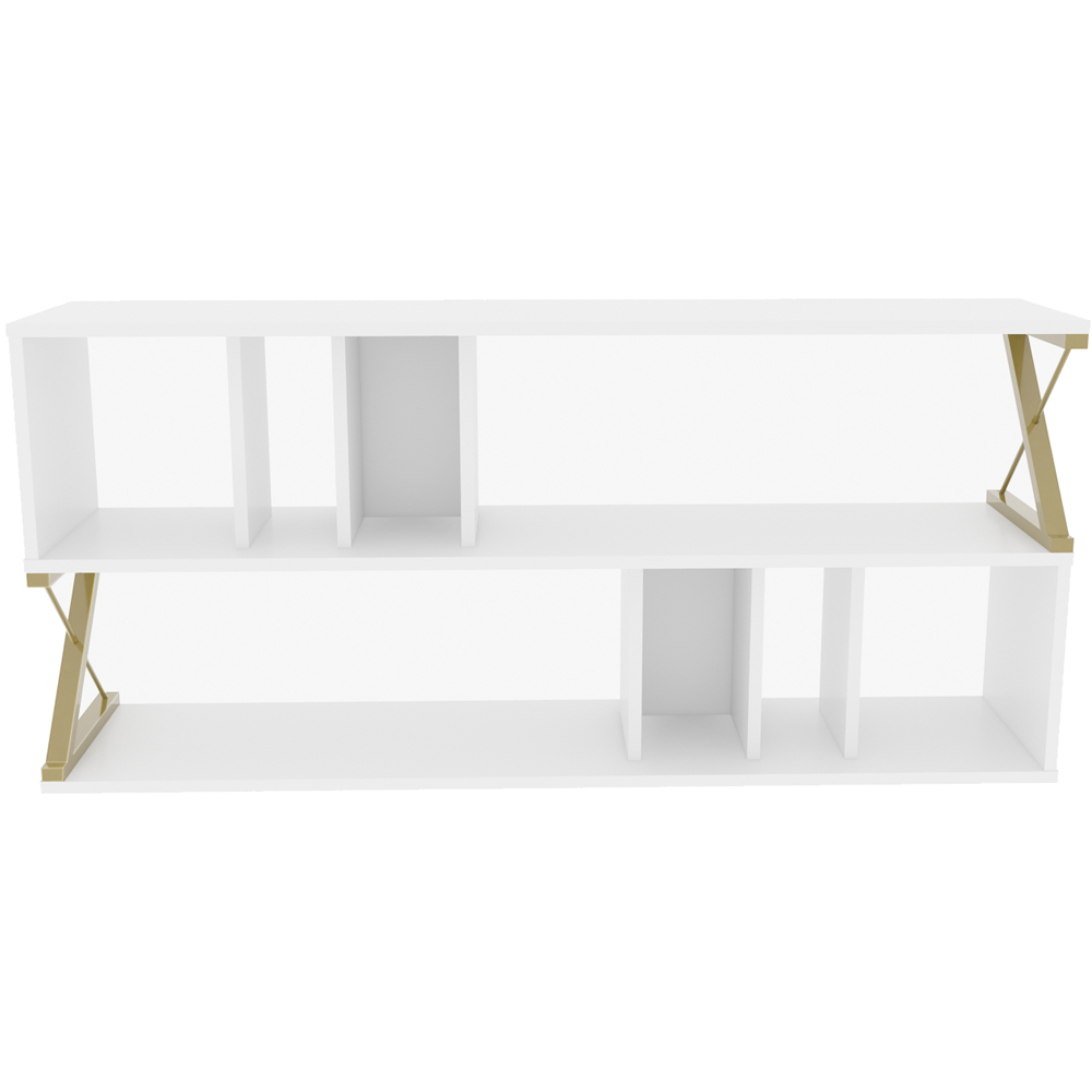 Decorotika Termas 8 Shelf White and Gold TV Unit Image 3