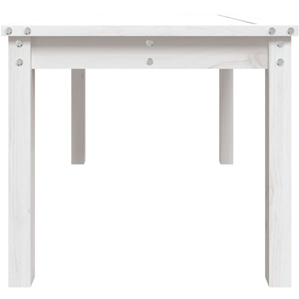 vidaXL White Solid Pine Wood Slatted Garden Table 82.5 x 50.5cm Image 4
