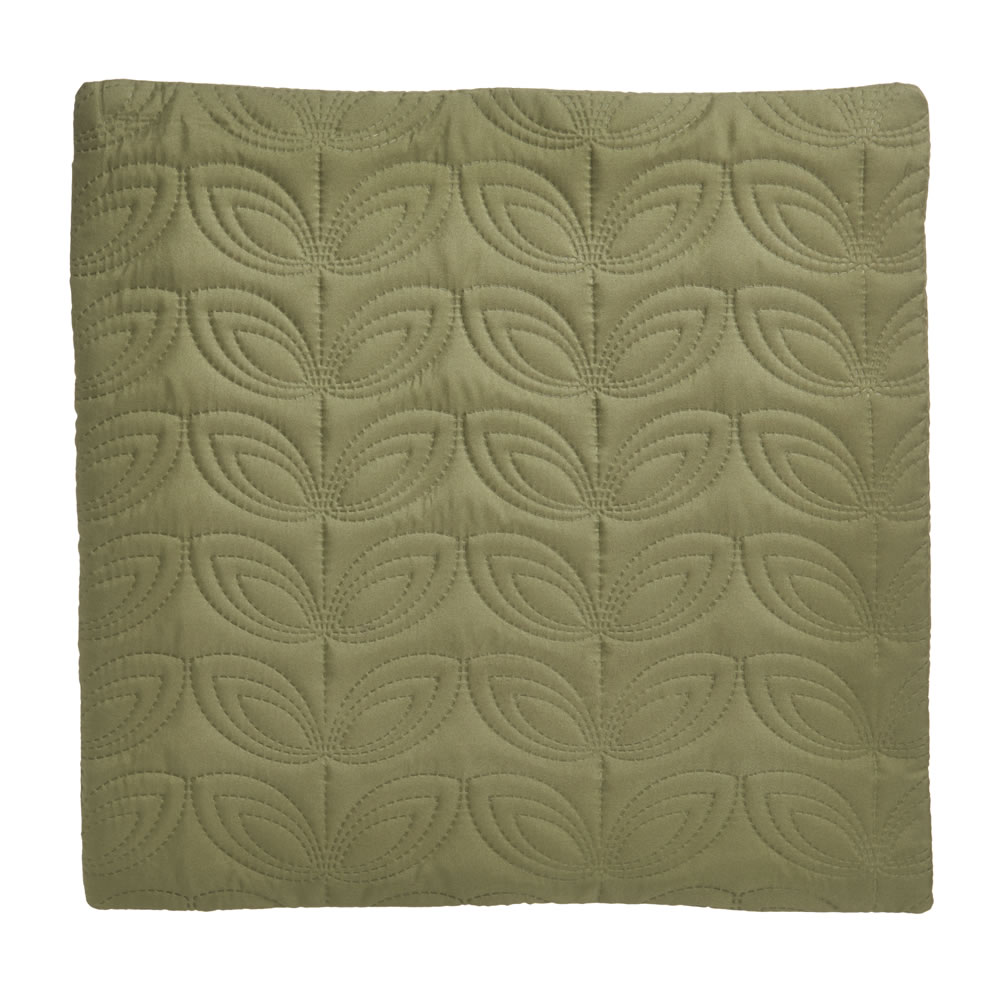 Wilko 2 pack Green Embossed Leaf Cushion Covers 43 x 43cm Image