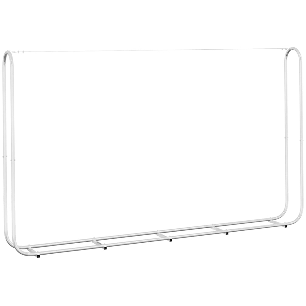 vidaXL Galvanised Steel Wire Silver Firewood Rack 250 x 25 x 150cm Image 5