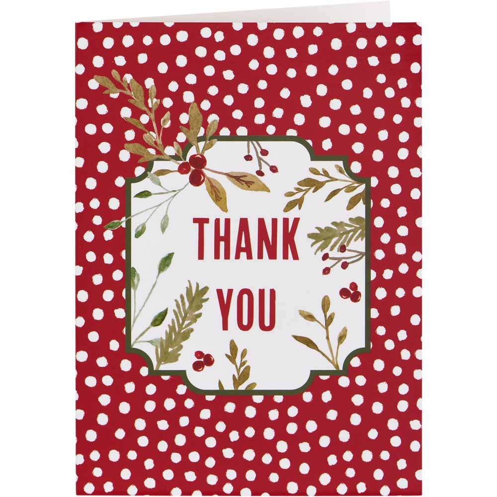 Wilko Christmas Thank You Cards 6 Pack Image 3