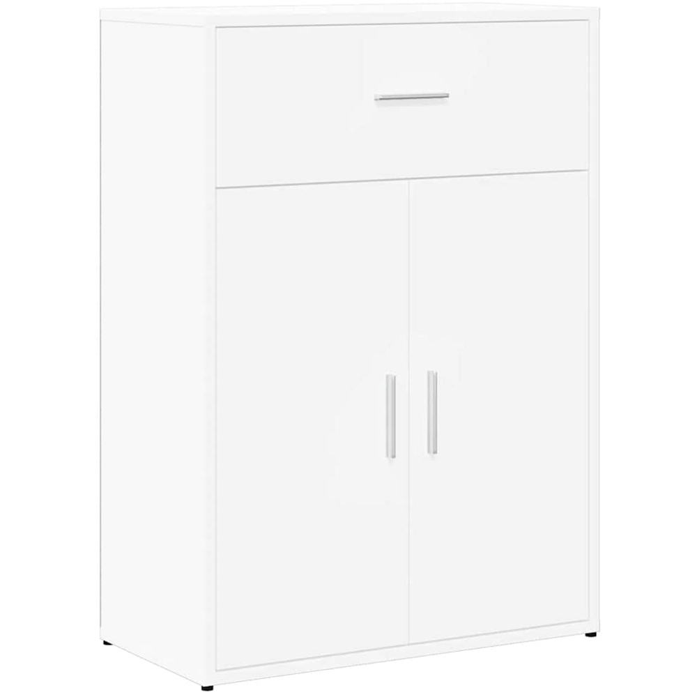 vidaXL 2 Door Single Drawer White Sideboard Image 2