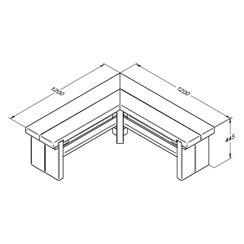 Forest Garden Double Corner Sleeper Bench 1.2m Image 5