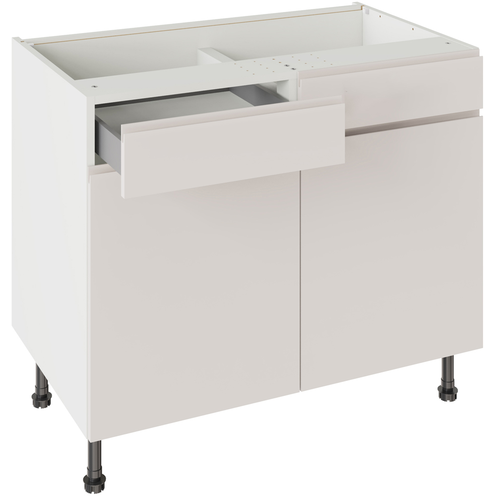 Kitchen Kit J-Pull Light Grey Drawerline Base Cabinet 1000mm Image 1
