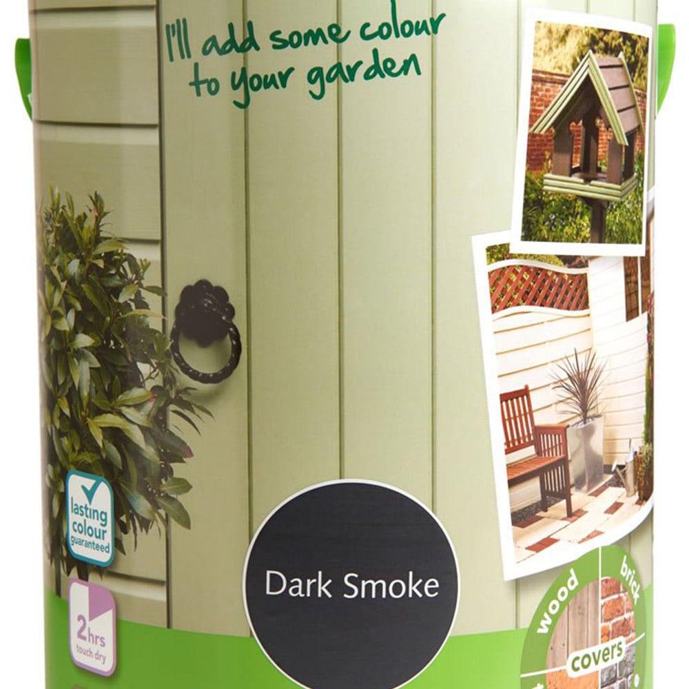 Wilko Garden Colour Dark Smoke Wood Paint 5L Image 3