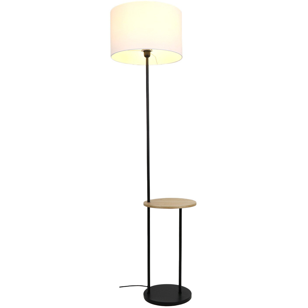 White Peter Floor Lamp with Table Image 2