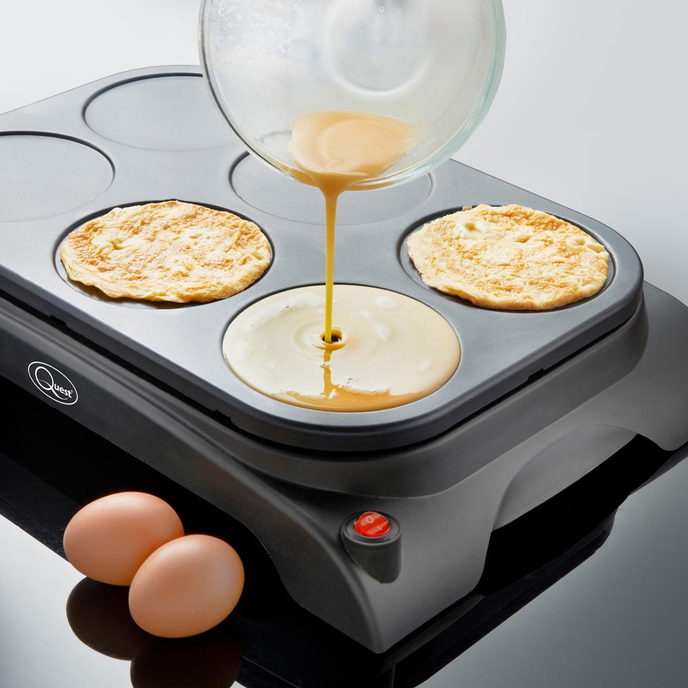 Quest Black 6 Mini Pancake Maker and Grill Image 2
