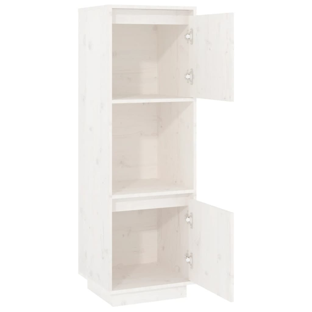 vidaXL 2 Door Single Shelf White Pine Wood Highboard Image 4