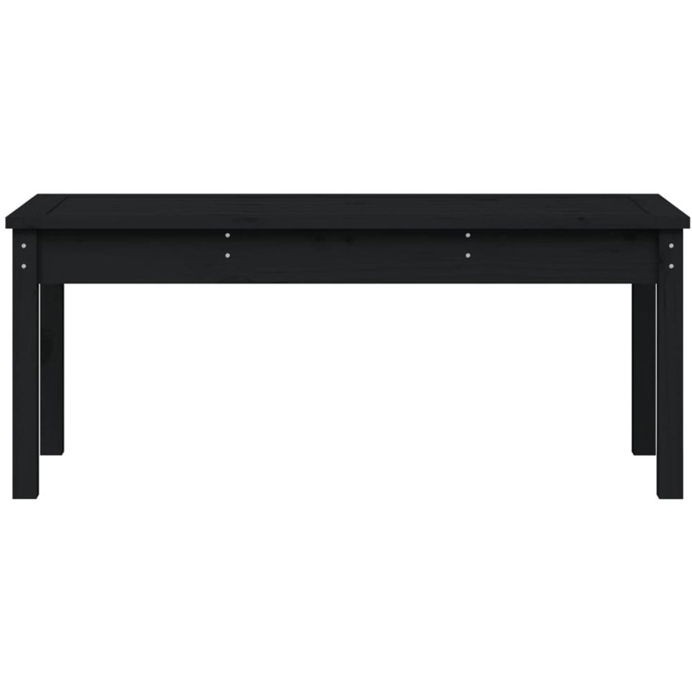 vidaXL Black Solid Pine Wood Slatted Garden Bench 109 x 44 x 45cm Image 3