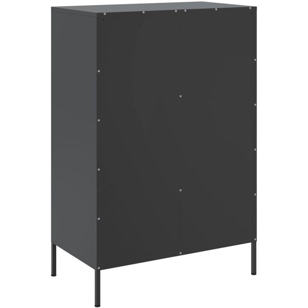 vidaXL 2 Drawer 4 Open Shelf Black Highboard Image 8