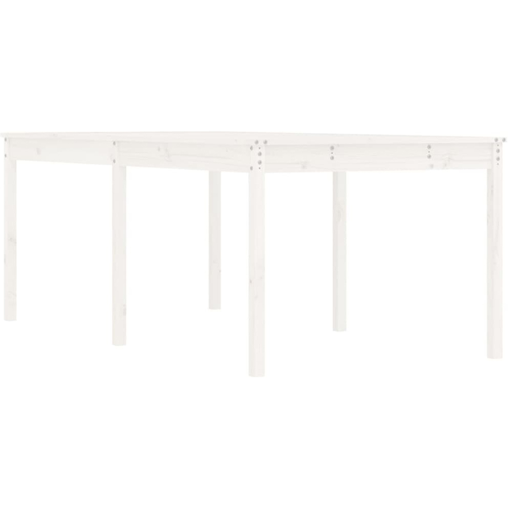 vidaXL 8 Seater Solid Pine Wood Garden Dining Table White Image 2