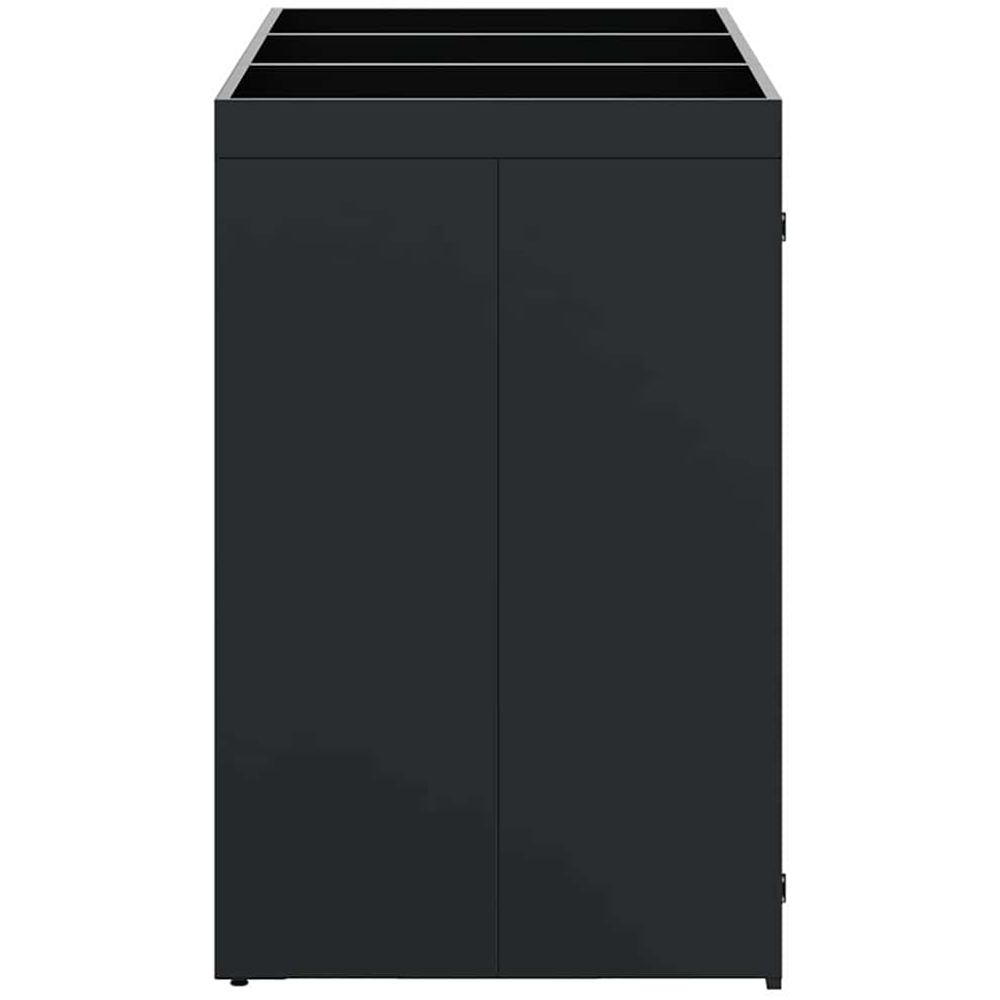 vidaXL Black 3 Wheelie Bin Storage Shed with Planter Roof Image 5
