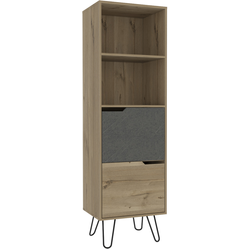 Core Products Manhattan 2 Doors Pine and Grey Tall Bookcase Image 2